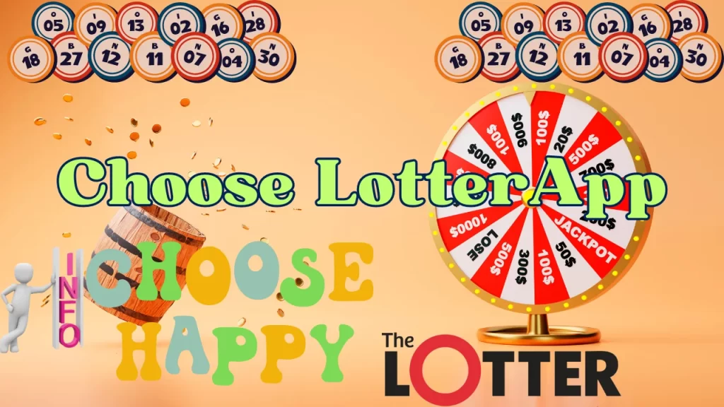 illustration text 'choose lottery app'