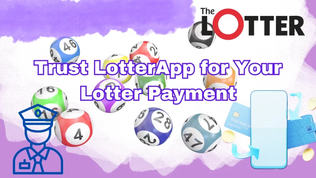 illustration text 'trusted lotterapp for your lottery transactions'