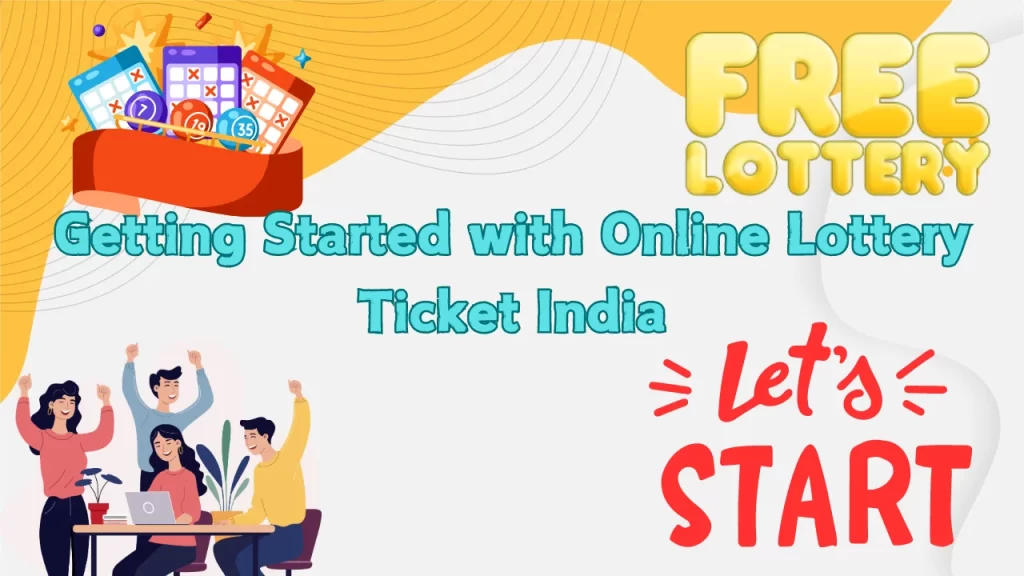 illustration text 'How to Register on the Free-Lottery and Start Playing Online Lottery Ticket India'