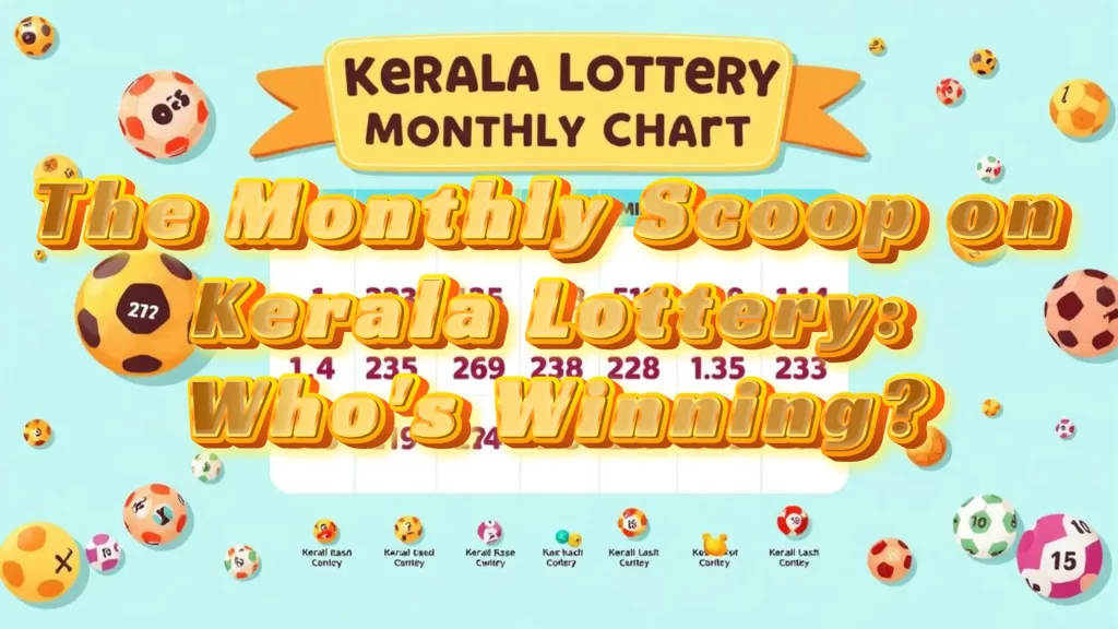 illustration text 'The Monthly Scoop on Kerala Lottery: Who's Winning?'