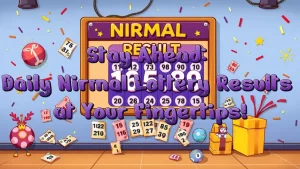 illustration text 'Stay Ahead: Daily Nirmal Lottery Results at Your Fingertips!'