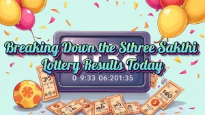 illustration text 'Breaking Down the Sthree Sakthi Lottery Results Today'